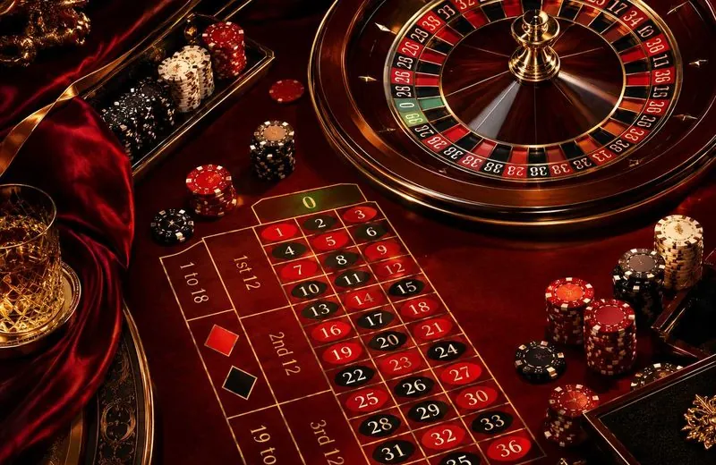 Roulette table and casino chips dalam konteks Slot Bonus 100 Lentera4d